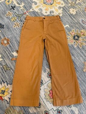 J. Crew Wide Leg Pants in Camel Brown